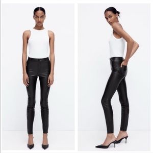 NWT Zara Black Faux Leather High Rise Leggings Blogger's Favorite Pants Small